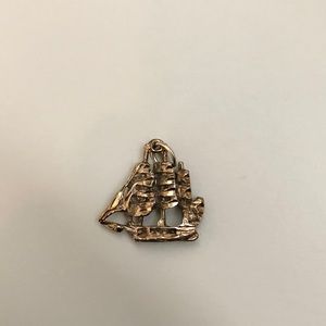 Vintage Gold Boat Pendant